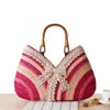 Borsa da spiaggia in paglia da donna in rattan Borsa da donna Borsa da donna fatta a mano con cesto intrecciato Borsa da viaggio di alta qualità s