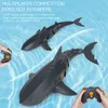 Electric RC Boats 2 4g Remote Control Electric Shark Rechargeable Animal Tank Bathtub Fish Interactive Toy Boy Children Boat Birthday Gift 230323