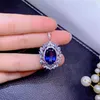 Clusterringen 925 Sterling Silver Sapphire sieraden Wedding voor koppels Jowery Sets Women10x14mm