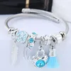 Charme Armbänder Verkauf Edelstahl Manschette Anpassen Größe Mit DIY Quaste Charms Armband Für Dame Hohe Qualität 2023 Mode Schmuck