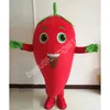 Christmas Red Chilli Mascote Costume Cartoon Character Ano