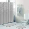 Shower Curtains 3D Luxury Grey Silver Gold Falling Glitter Confetti Metallic Sparkles Shower Curtian Set Elegant Bathroom Curtain Toilet Mat Rug 230323