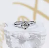 Cluster ringen aazuo 18k witgoud real diamant 0.40ct h vs klassieke knoparm bloemen vier trouwring voor vrouw verlovingsfeestje