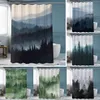 Cortinas de chuveiro cortinas de chuveiro florestal de tinta cortina de banheiro de poliéster à prova d'água com ganchos de 180x200cm decoração de casa capa de banho lavável 230323