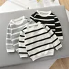 Kids Shirts 1 5 Years Spring Fall T shirt Striped Long Sleeve Pullovers Baby Clothes Toldder Bottoming For Boys Girls 230323
