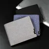 ウォレットデニムウォレットプロクスメンズ女性挿入折りたたみ可能なcowhideウォレットピクチャーコイン財布スリムマネークレジットIDカードホルダーバッグZ0323