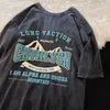 Herren-T-Shirts, amerikanisches Kurzarm-T-Shirt für Herren, Sommer, trendige Marke, lose, große Größe, gewaschenes altes Retro-Vintage-Halbarm-Oversize-T-Shirt 230322