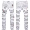 Mens Jeans Embroidery Letters White Jeans For Mens Spring Autumn Black Ripped Cowboy Pants Character Zipper Denim Hip Hop Byxor Male 230323