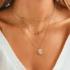 Anhänger Halsketten eManco Benutzerdefinierte Name Schmuck Edelstahl Kugel Perlen Kette Halskette Mehrschichtige Disc Halskette Für Frauen Weibliche Choker Geschenk Z0321