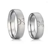 Bagues de cluster Unique Matte Alliances Argent Couleur Mariage Couple Hommes Luxe Mode Bijoux Dames Amour Bague Femmes