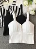 Women's Tanks Camis gkfnmt Crop Top Women Camis Halter Woman Camisole 2023 Summer Sleeveless Low Chest Button Back Elastic 3XL 230322