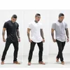 Heren t-shirts mannen t-shirt stevige kleuren casual workout shirts gebogen zoom t-shirt mannen mode streetwear 3xl w0322