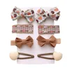 Accessoires de cheveux Baby-Girls Clips Migne Cartoon Printing All Gatching Bows Barrettes Sweet Hairpins