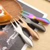 Dinnerware Sets Drmfiy Gold 3/4/5Pcs Cheese Knife Tool Set Stainless Steel Fork Pizza Kitchen Accessories