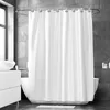 Shower Curtains Pure White Shower Curtain For Bathroom Decoration Large Wide Polyester Fabric Waterproof Simple Bath Curtain With 12 Hooks 230323