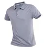 Herr t-shirts sommar snabb torr casual t shirt män andas solida kort ärm vänd-ner toppar sportkläder fitness tröjor golf t-shirts 4xl w0322