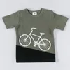 Kids Shirts Boy and girl bike tee top kids t shirt summer short sleeves long clothing children clothes horizontal rib round neck 230322