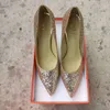 Sukienka buty wysokie obcasy kobiety buty ślubne panna młoda złota obcasy luksusowe designer eleganckie sandały imprezowe sukienka pasek taniec seksowne srebrne obcasy 230323