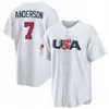 Team USA Baseball Jersey Mike Trout Trea Turner J. T. Realmuto Nolan Arenado Mookie Betts Tim Anderson Will Smith Lance Lynn Kyle Schwarber Bobby Witt Jr. Jeff