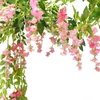 Flores decorativas Wisteria Fake Plant Leaf Rattan, seguindo a decoração artificial de arco de casamento de arco de casamento decoração da parede da hera