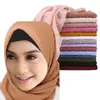 スカーフ10pc/lot pomバブルシフォンヒジャーブスカーフ女性ロングショールラップイスラム教徒のヘッドバンドMaxi Islamic Sjaal 180 70cm