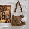 Женская сумка через плечо с сердечком и цепочкой 2024, Haex, женская повседневная сумка на молнии с бисером, Kawaii, модные сумки для девочек