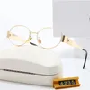 1 piece fashion sunglasses ellipse toswrdpar glasses sunglasses designer men's ladies brown case black metal frame dark Gold wire frame