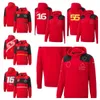 F1 Team 2023 hooded pullover sweater 2022 long-sleeved sports coat red racing suit men's wear can be customized.