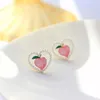 Stud Earrings 2023 Japanese Korean Fashion Cute Peach Love Heart Earring For Women Summer Aesthetic Sweet Piercing Brincos Trend Jewelry