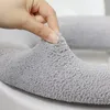 Toilet Seat Covers Universal Cover Pure Color Winter Warm Closestool Soft Cloud Handle Thicker Washable Removable Bathroom Accessories