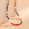 Anhänger Halsketten Neue Koreanische Mode Bunte Nette Rocailles Kette Choker Halskette Für Frauen Barock Simulierte Perlen Perlen Kragen Boho schmuck Z0321