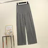 Sleep Lounge Pregnant Women Summer Thin Cotton Wide Leg Pants Loose Maternity Abdomen Trousers High Waist Pregnancy Full Length Belly 230322