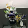 Renkli çoklu spiral panlong cam su şişesi cam bonglar yağ brülör su boruları yağ kuleleri sigara içme