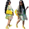 여자 의류 캐주얼 패션 컬러 프린트 스타일 v- 넥 크기 S-2xl