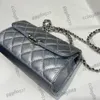 Manico più alto del designer da donna Borse da vanità con hardware in metallo argento Matelasse catena crossbody frizione festa di tendenza stradale di tendenza da 14,5 cm/18 cm all'ingrosso