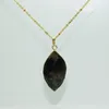 Collane con ciondolo Collana a catena ovale in pietra di labradorite sfaccettata marrone scuro Placcatura in oro Donne naturali