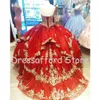 Burgundy Quinceanera Dress Bling Sequins Tulle Ball Gown Prom Sweet 16 Dresses Dark Red Gold Embroidered Applique Beaded Ruffle Skirt BC15529