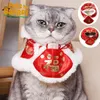 Trajes de gatos Ano Musca de estilo chinês festivo de estilo chinês Bibtão de cachorro ajustável Cosplay Costume Red Invelopnos Acessórios