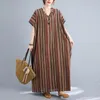 Costumi da bagno da donna Kanifio Plus Size Boho Beach Dress Donna Moda a righe Abiti oversize 2023 Estate Bohemian Maxi Long Vestidios 5133 9X