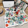 Designers Fashion Silk Scarf Womens Summer Scarf Luxury Flower Letter Hand Embroidered 90 By 90cm Shawl Small Squares High Quality Turbans