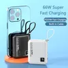 パワーバンク66W超高速充電10000mAhタイプC用IPhone 14ケーブルポータブル充電器Huawei Xiaomi Samsung Powerbankのポータブル充電器