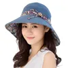 Berets Loolweight Women Hat Vintage Print Soft Sunshade Summer Outdoor Fashion Ladies Big Brimmed Hatberets