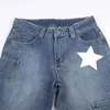 Jeans pour femmes dames étoile imprimé taille basse lavage Y2K mode rétro bleu Harajuku décontracté étage longueur pantalon printemps 2023 Style 230323