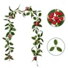 Decoratieve bloemen kerstbessland slingerdecoratie boom hangende bruiloft thuis decor navidad feestbenodigdheden