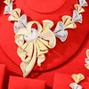 Halskette Ohrringe Set GODKI Luxus Super Big Bowknots Frauen Nigerian Hochzeit Braut Zirkonia Dubai 4PCS Schmuck Schmuck Sucht