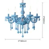 Ljuskronor Europeiska Makaron Blue Crystal Children's Theme Room Chandelier Dekorativ LED -kedja Pendantlampa för dagis sovsal