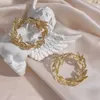 Charm Bohe Yaprak Tropikal Bitki Kızlar İçin Altın Küpeler Piercing Sol Kulak Kuffs Kadınlar İçin Değerli Takılar Düğün Hediyeleri 2021 Z0323