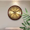 Zegary ścienne luksusowe drewniane zegar ścienny metalowy retro nordycki amerykański styl złoty ciche zegary ścienne sypialnia shabby chic horloge prezent 230323