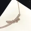 Ketten 925 Sterling Silber Knoten Halskette Damenmode Klassisch Galvanisiert 18K Roségold Luxus Party Geschenk
