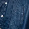 Herren Leder Kunstleder Vintage Blau Echtleder Jacke Herren 100% natürliches Rindsleder Mantel Herbst Frühling Asiatische Größe M-4XL Drop Großhandel 230322